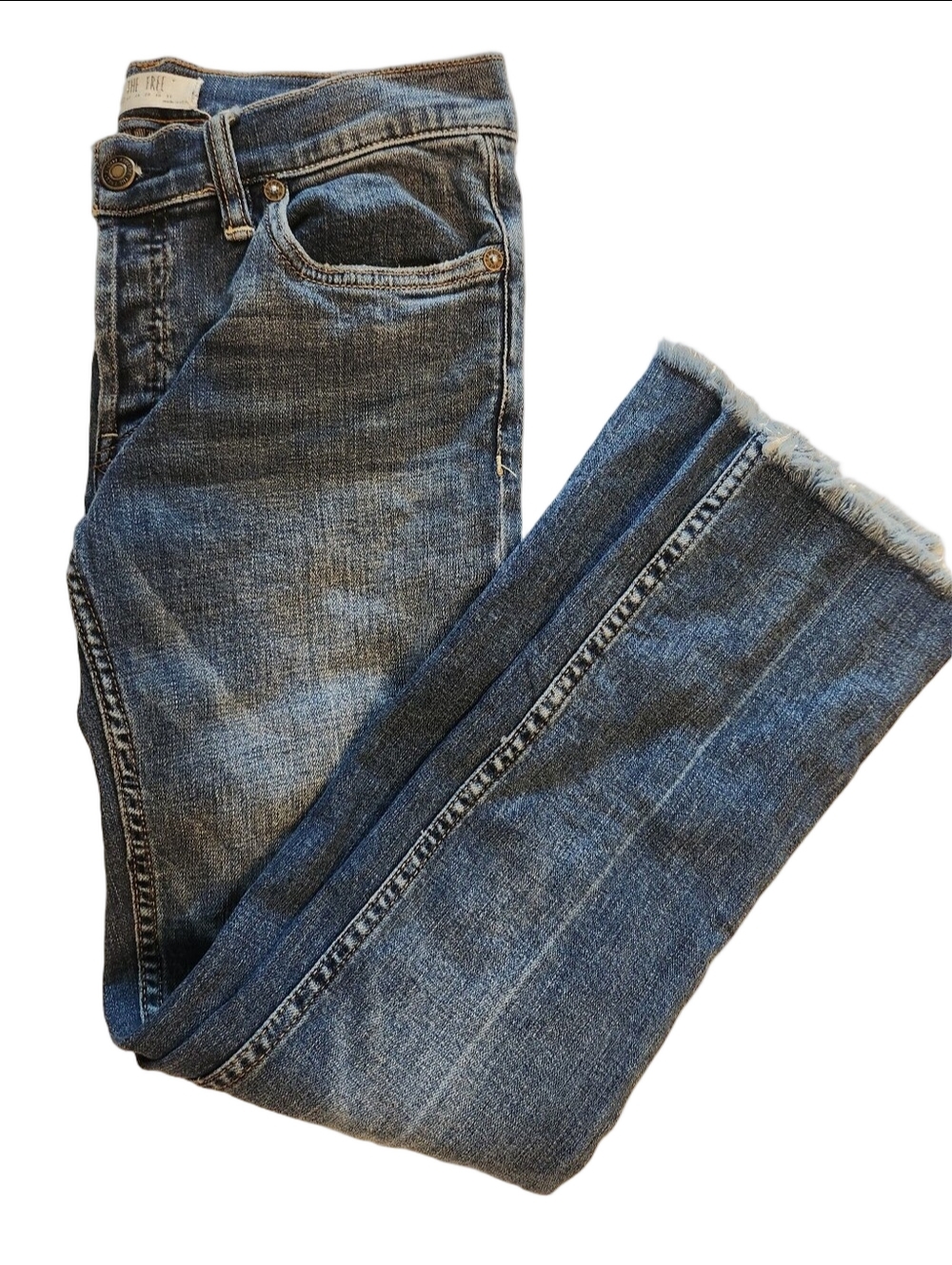 We The Free Women's Ankle Crop Jeans - Medium Blue Wash SZ: 26 - Picture 11 of 13